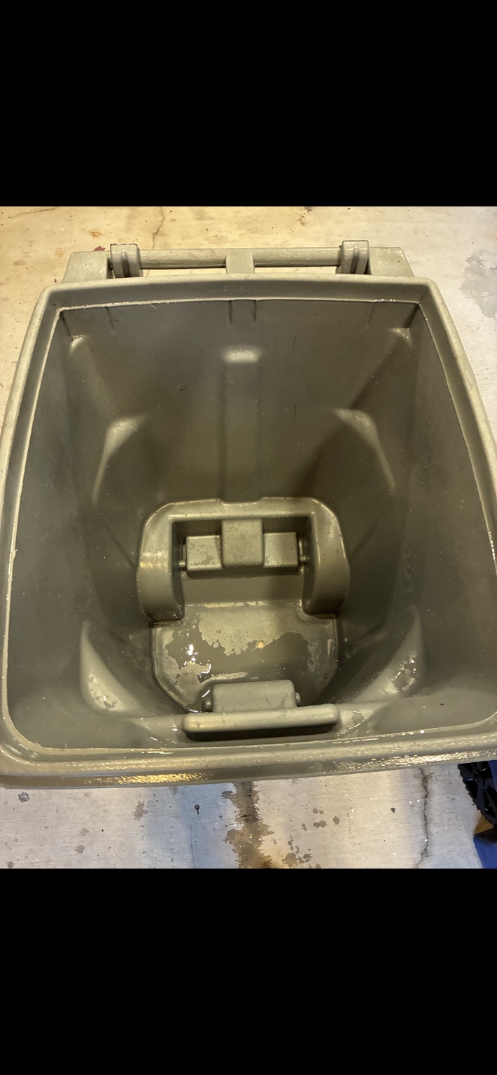 Inside of the same trash bin after cleaning